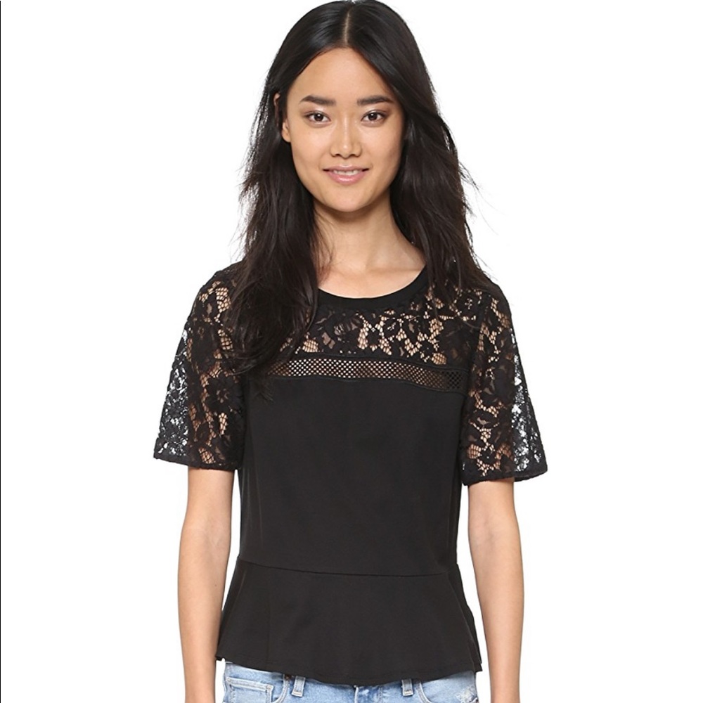 Rebecca Taylor Black Lace Blouse